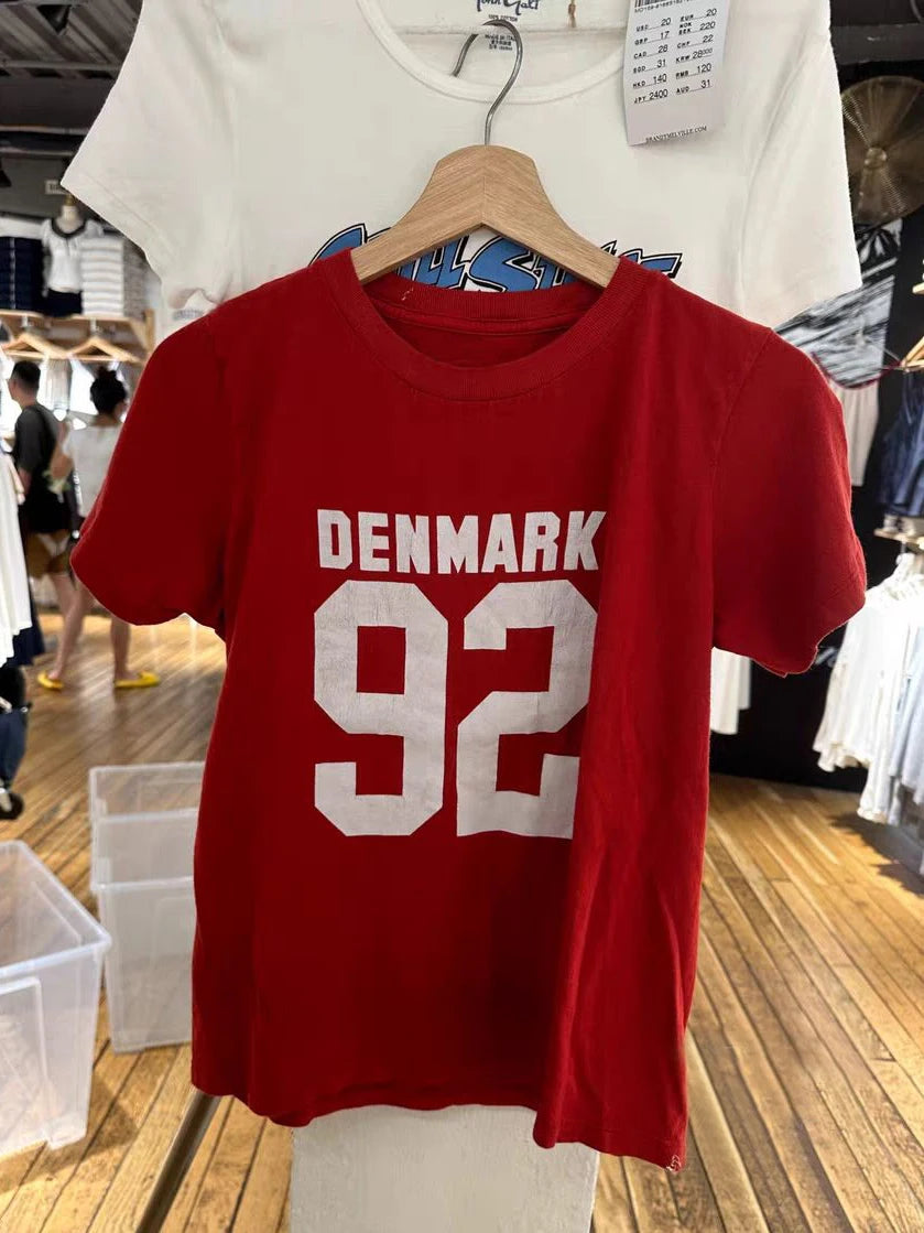 Red Cowboy Print Cotton T-Shirt Women Summer New Casual O-neck Short Sleeve Tee Shirts Vintage Preppy Style Cute Tshirt Y2K Tops