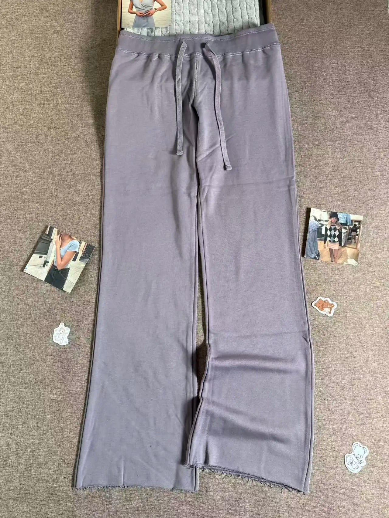 Camouflage Drawstring Joggers Sweatpants Women Streetwear Casual High Waist Wide Leg Pants Vintage Preppy Style Loose Trousers