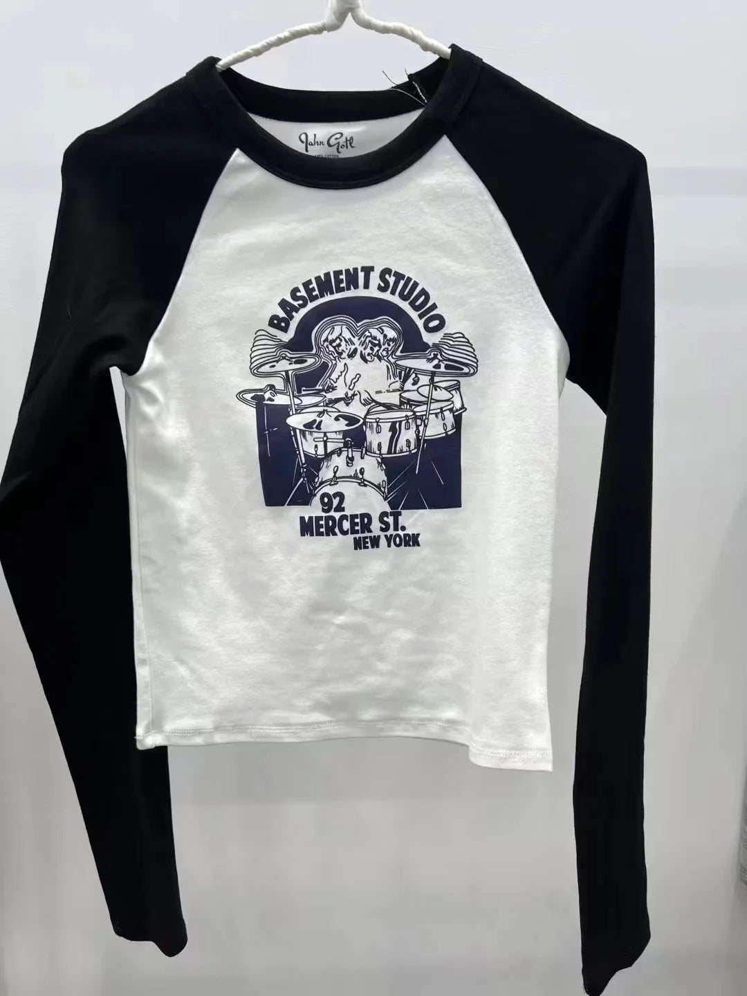 American Rock Graphic Long Sleeve T-shirts Women Autumn New Vintage Print Cotton Ribbed T Shirt Female Retro Chic Slim Y2k Tops