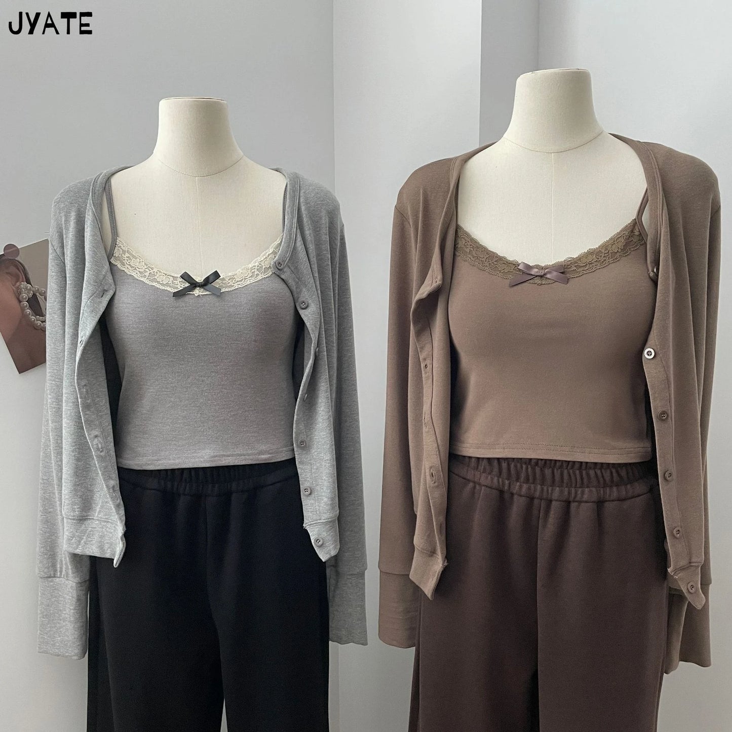 2024 Sweet Lace Trim Bow Tank Tops Women Summer New Casual Solid Slim Preppy Style Cropped Vests Vintage Basic Cute Camisole Y2K