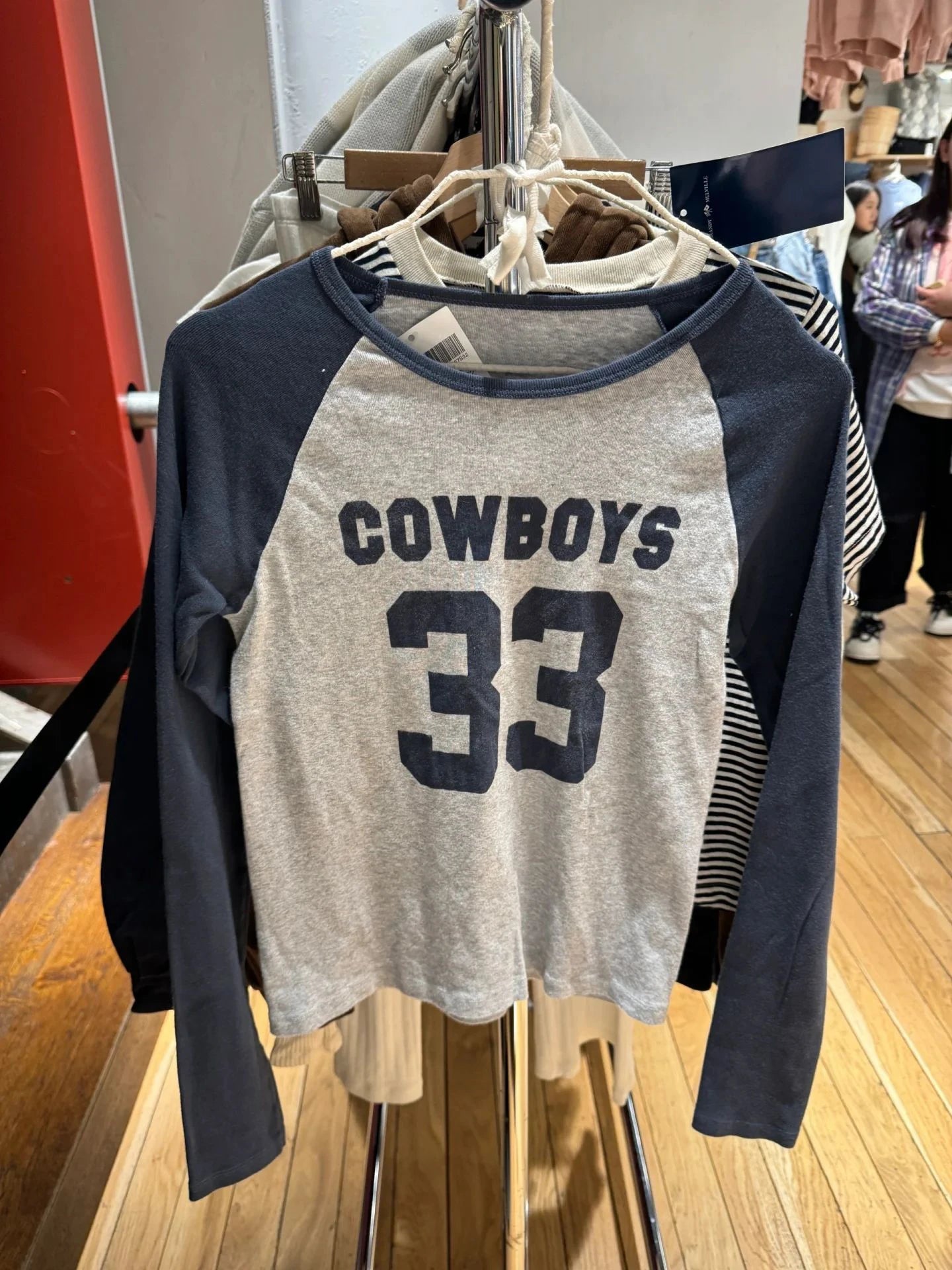 Simple Cowboys 33 Print Long Sleeve T-shirt Women Autumn New Patchwork Cotton Slim Tees American Vintage Street Tshirt Y2K Tops