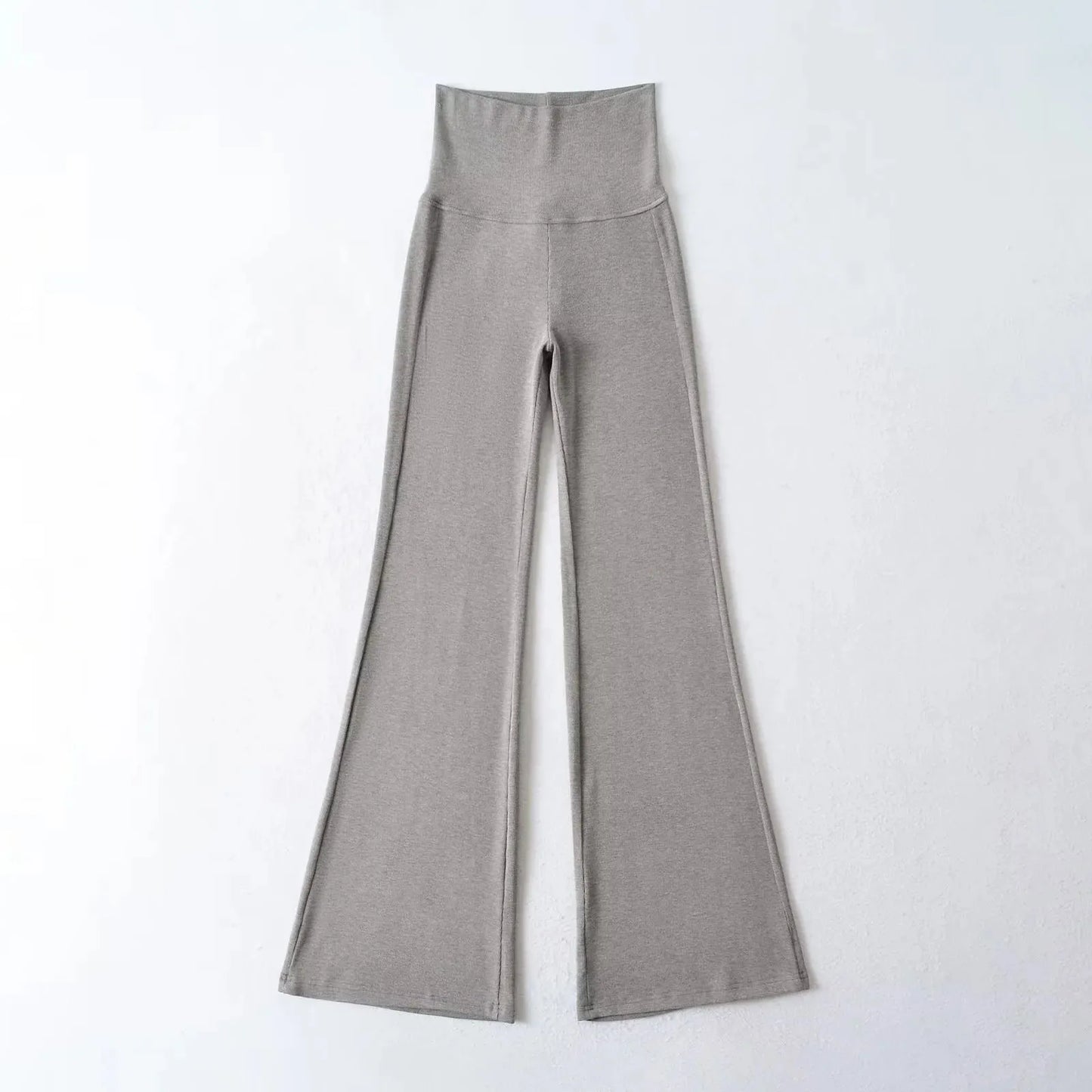 American Slim Knitted Yoga Pants Women Summer New Sexy Casual Elastic High Waist Flare Pant Sweet Streetwear Straight Trousers