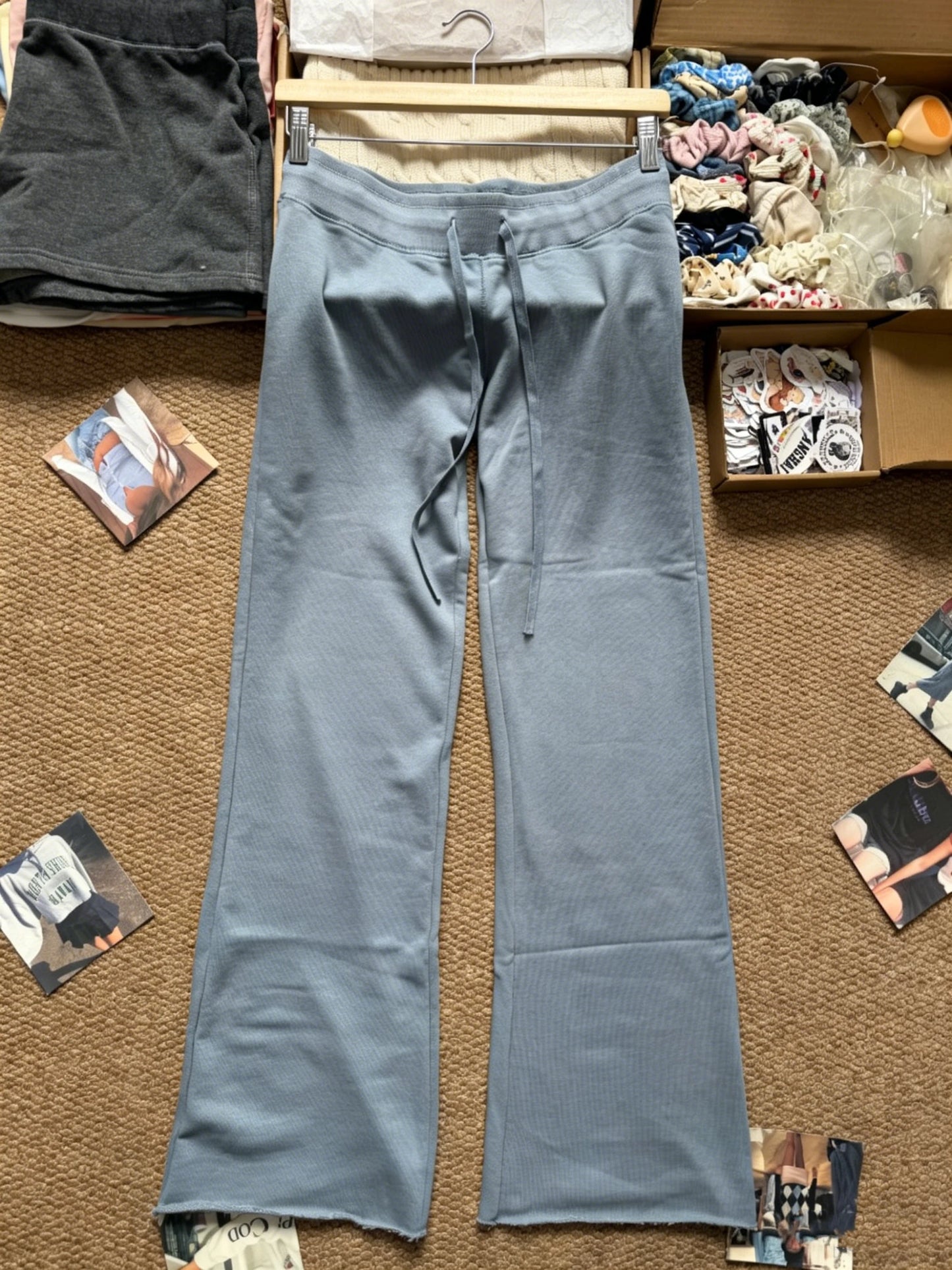 Raw Hem Drawstring Sweatpants Women New Simple Basic Casual High Waist Wide Leg Pants Vintage Sweet Loose Joggers Trousers Y2K