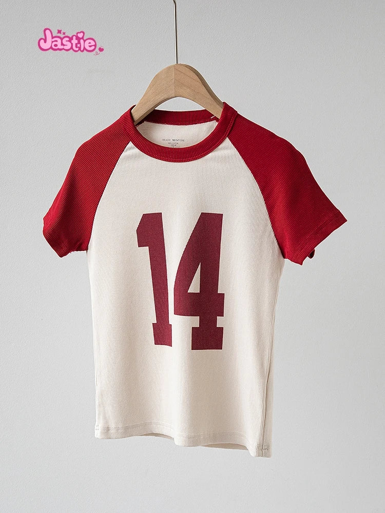 Vintage Letter Graphic Crop Top Women Summer Casual Round Neck Short Sleeve Short T-shirt Female Retro Classic Cotton Tops Chic