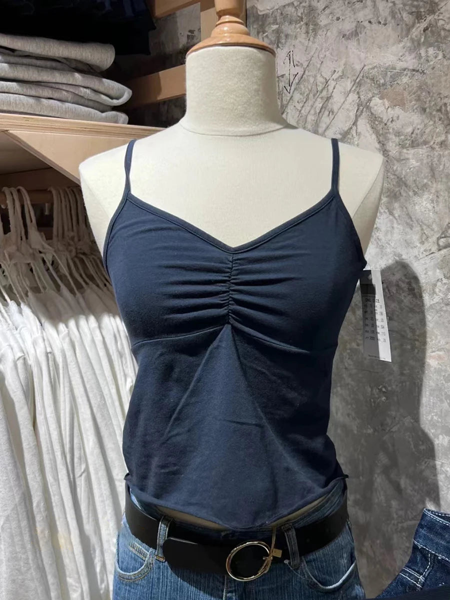 White Lace Trim Sleeveless Tank Tops Women Casual Soft Cotton V-neck Slim  Cropped Vests Vintage Sweet Cute Preppy Style  Camis