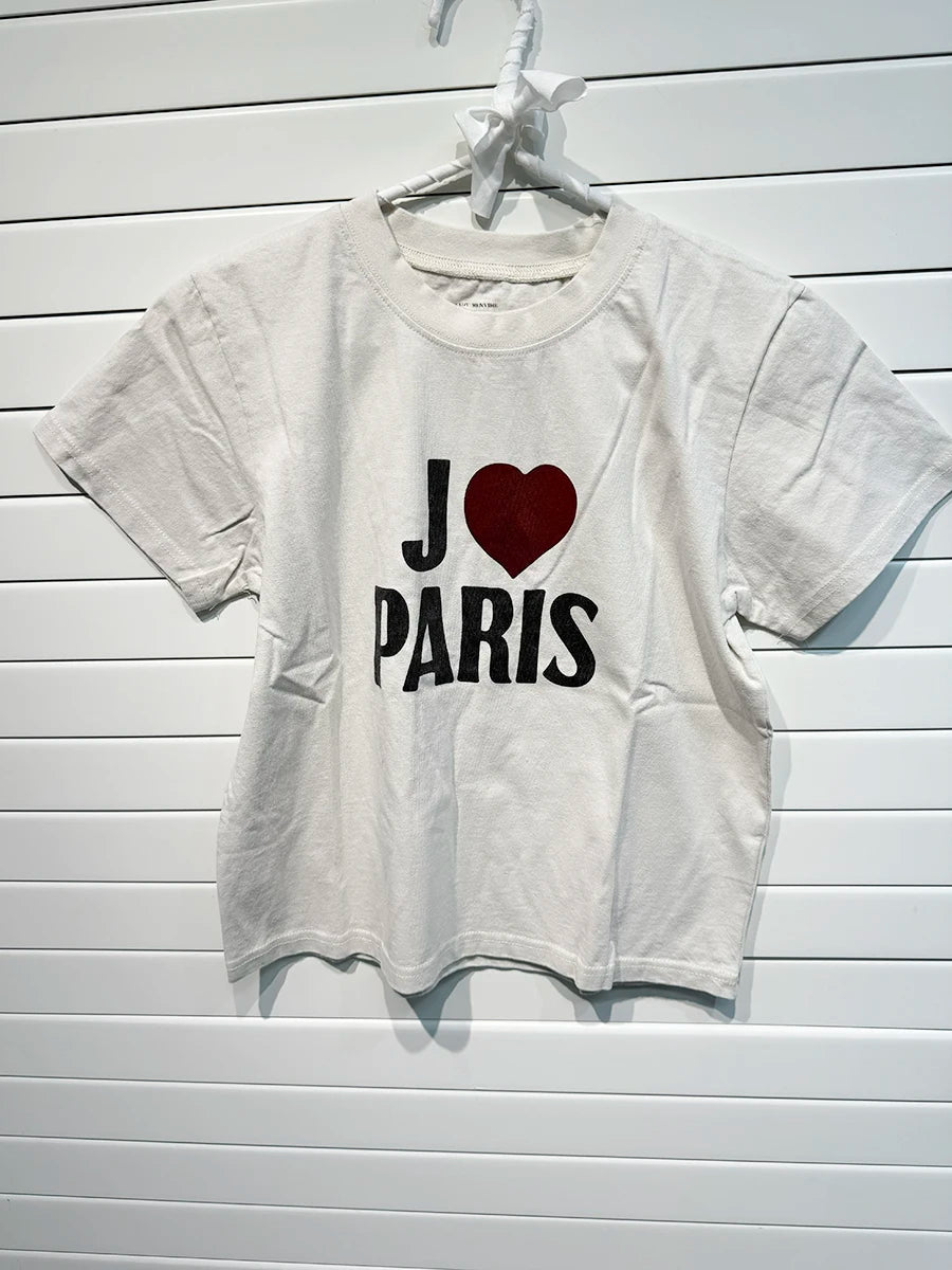Vintage Letter Graphic Crop Top Women Summer Casual Round Neck Short Sleeve Short T-shirt Female Retro Classic Cotton Tops Chic