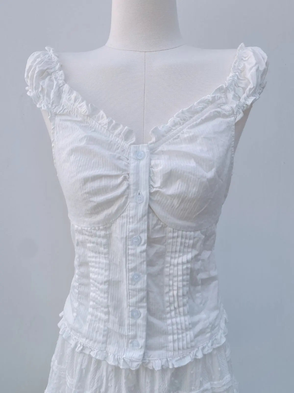White Buttons V-neck Slim T-shirts Women Summer Lace Trim Retro Cotton Short Sleeve Tees Female Sweet Cute Street Tops Y2K