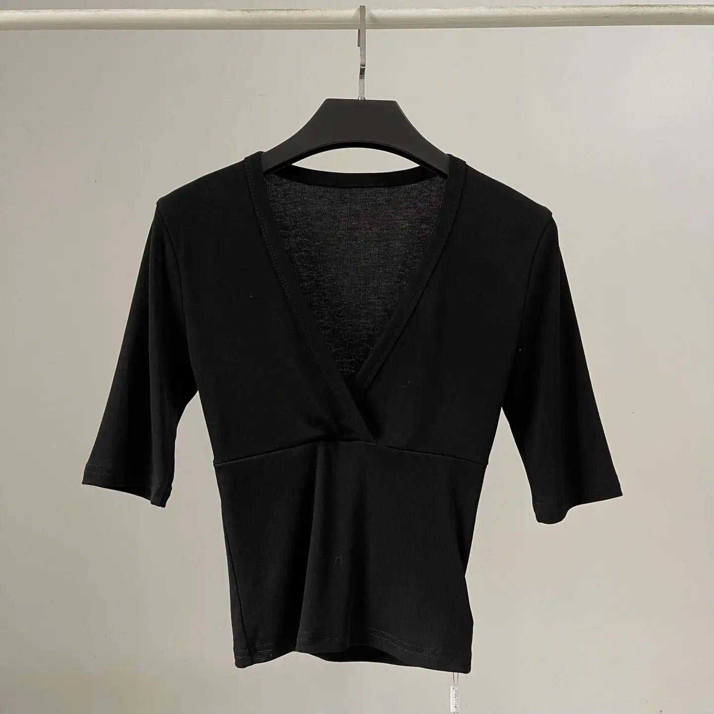 Pink V-neck Slim Crop Tops Women Summer Streetwear Simple Basic Cotton Half Sleeve Tees Sweet Cute Preppy Style T-shirts Y2K
