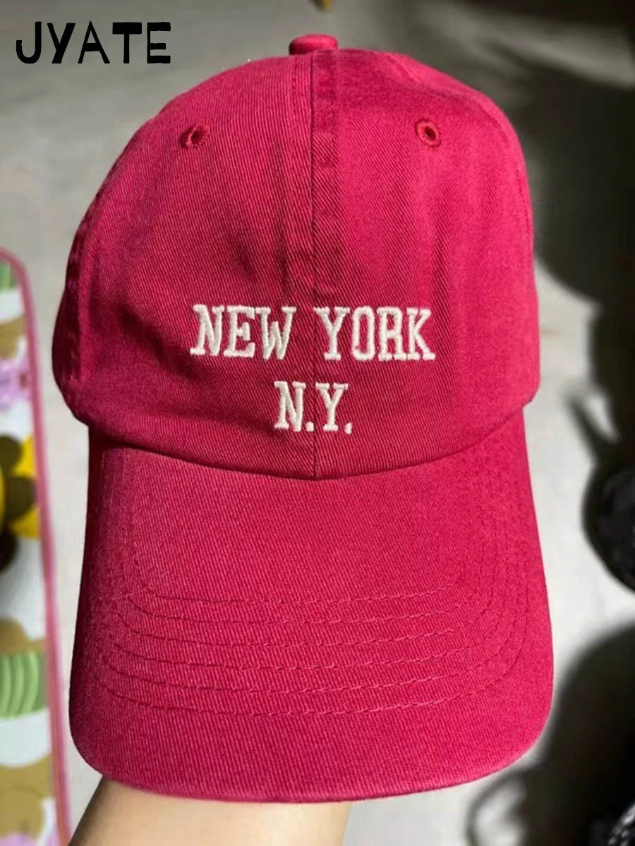New Letter Embroidery Red Baseball Cap Women Casual Street Cartoon Sunscreen Hat Femme Vintage Preppy Style Snapback Hats Y2K