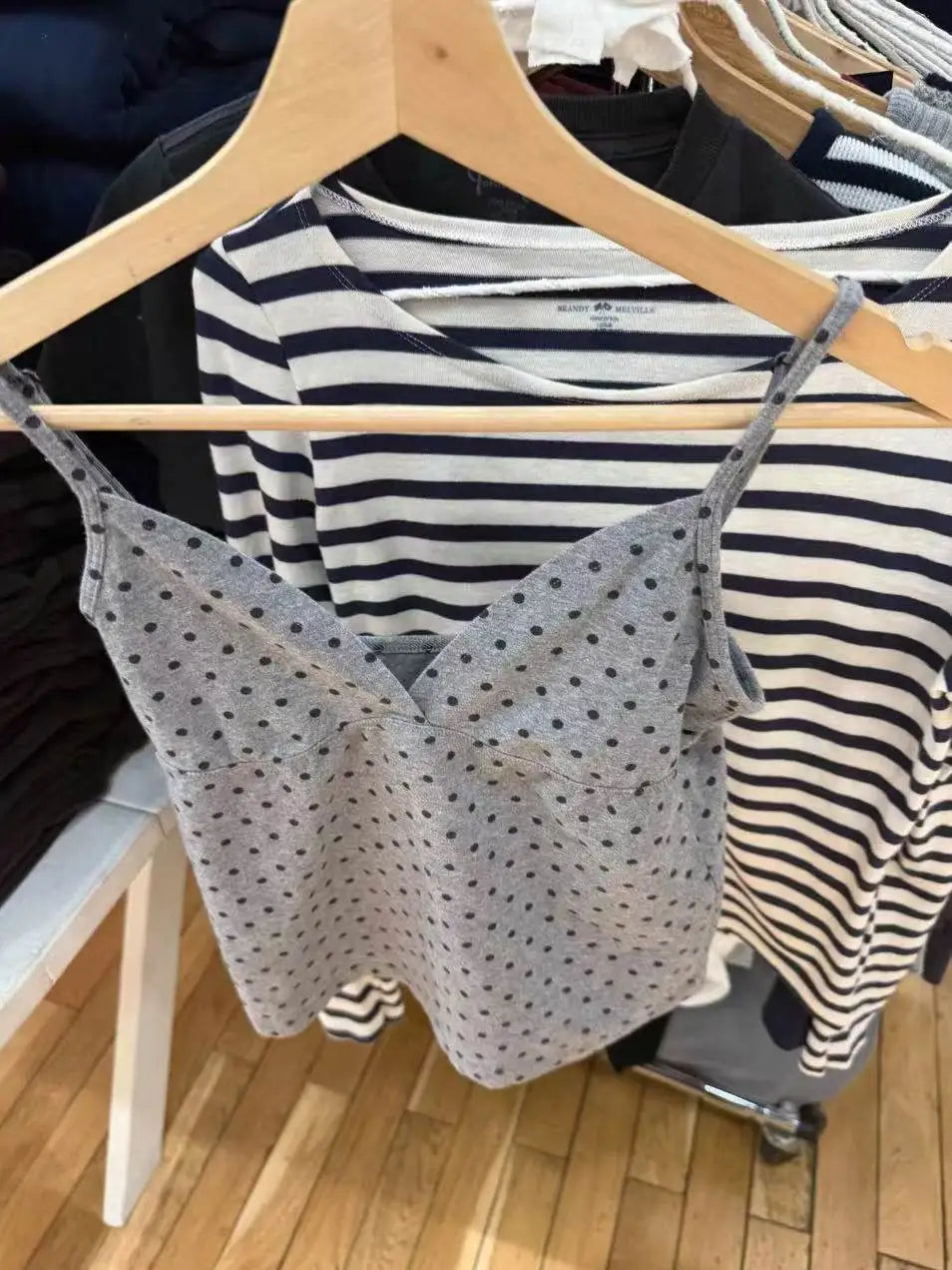 Polka Dot Print V-neck Camisole Women Streetwear Simple Slim Cropped Sleeveless Vests Vintage Sweet Cute Fairy Style Tank Tops
