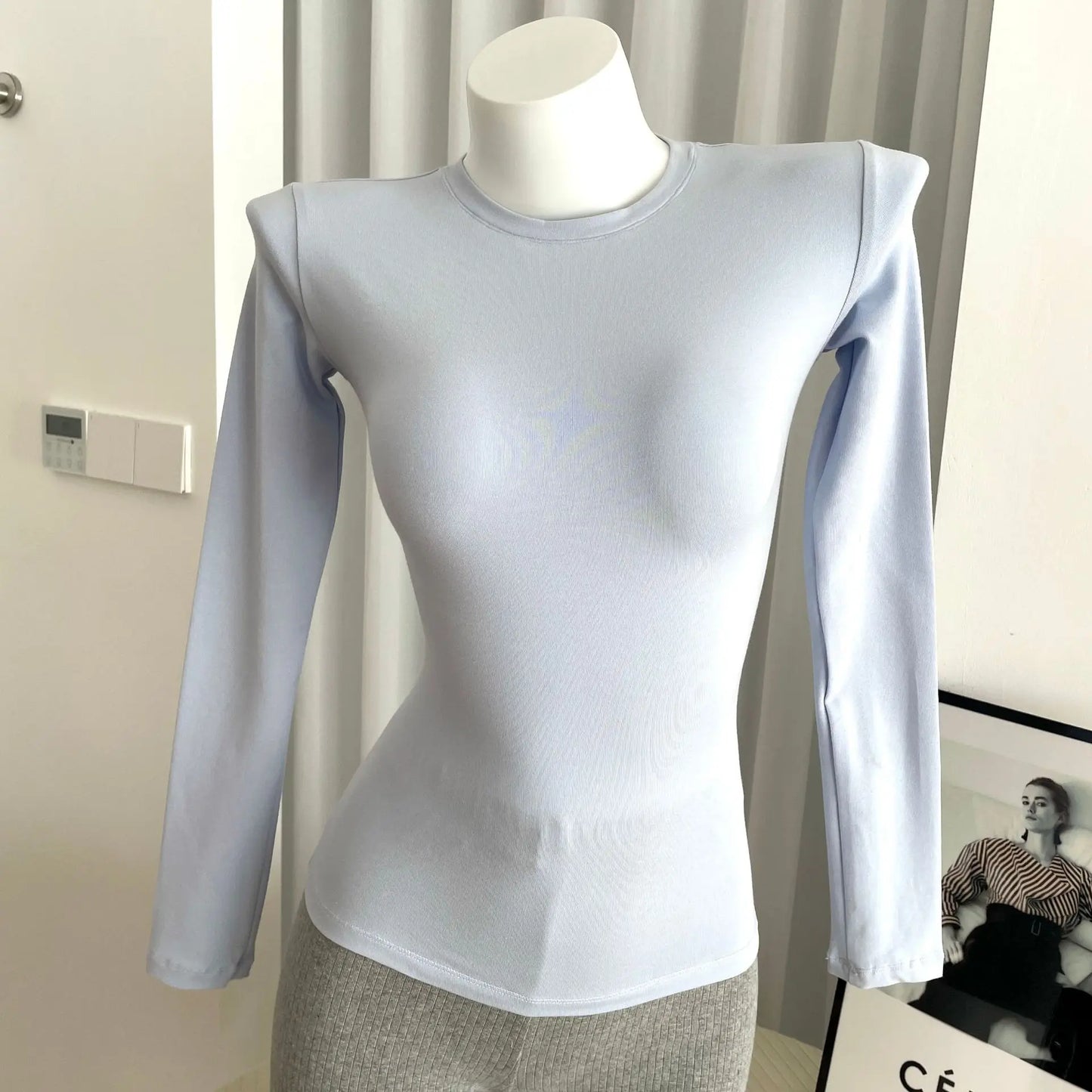 Solid Skinny Cotton T-shirt Women Casual Simple All-match O-neck Yoga Long Sleeve Tees Female Elegant Sweet Basic Sport T-shirts