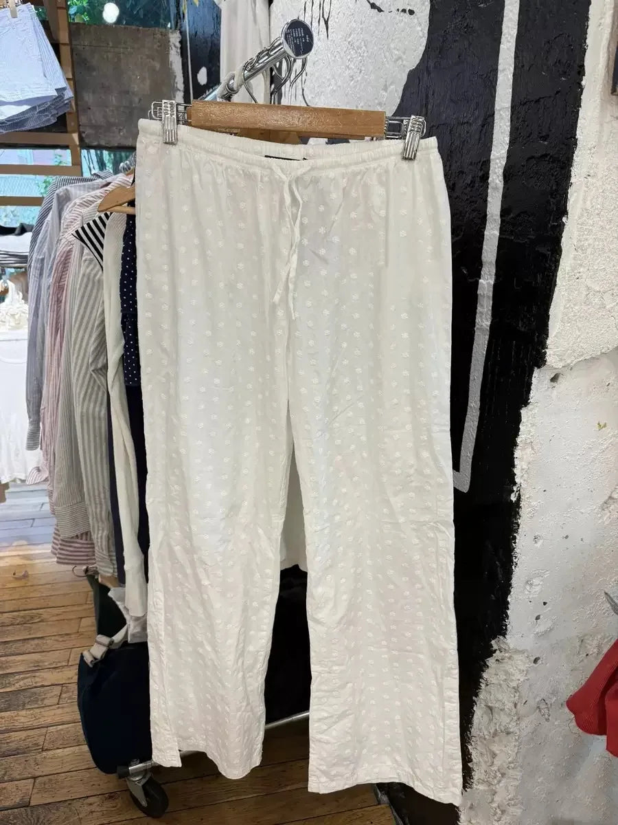White Drawstring Straight Sweatpants Women Spring Y2K Cotton Linen Casual High Waist Trousers Sweet Cute Sport Long Pants New