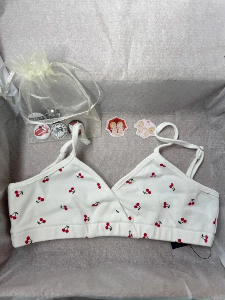 Cute Pattern Print Slim Bra Top Women Summer Sweet Cotton Sexy Camis Tank Tops Female Cute Y2K Clothes Streetwear Pajama Vest