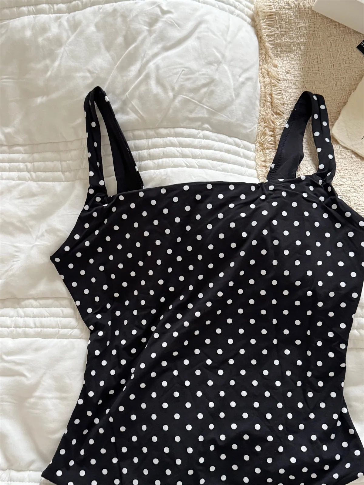 Polka Dot Slim Yoga Playsuits Women Chic High Elasticity Adjustable Strap Skinny Bodysuit Vintage Sweet Smooth One-piece Tops