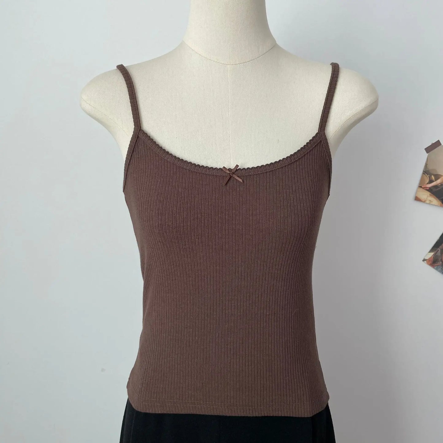 Eyelet Solid Slim Camisole Women Summer Chic Streetwear Cotton Sleeveless Vests Sweet Simple All-match Tank Tops Y2K