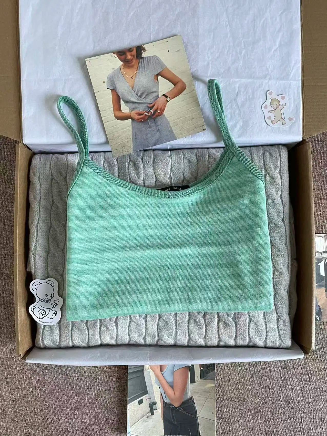 Green Striped Slim Camisole Women Casual Simple All-match Cute Cotton Sleeveless Vests Female Sweet Vintage Chic Tank Tops Y2K