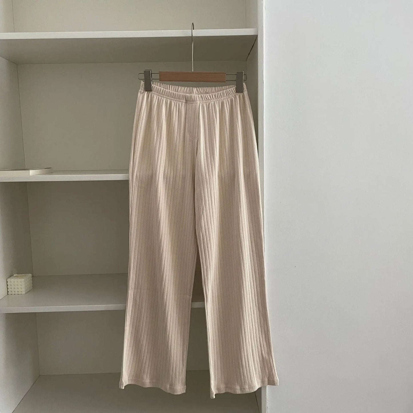 Cute Print Cotton Long Pants Women All-match Soft Elastic High Waist Pajama Trousers Sweet Vintage Preppy Style Home Pant Y2K