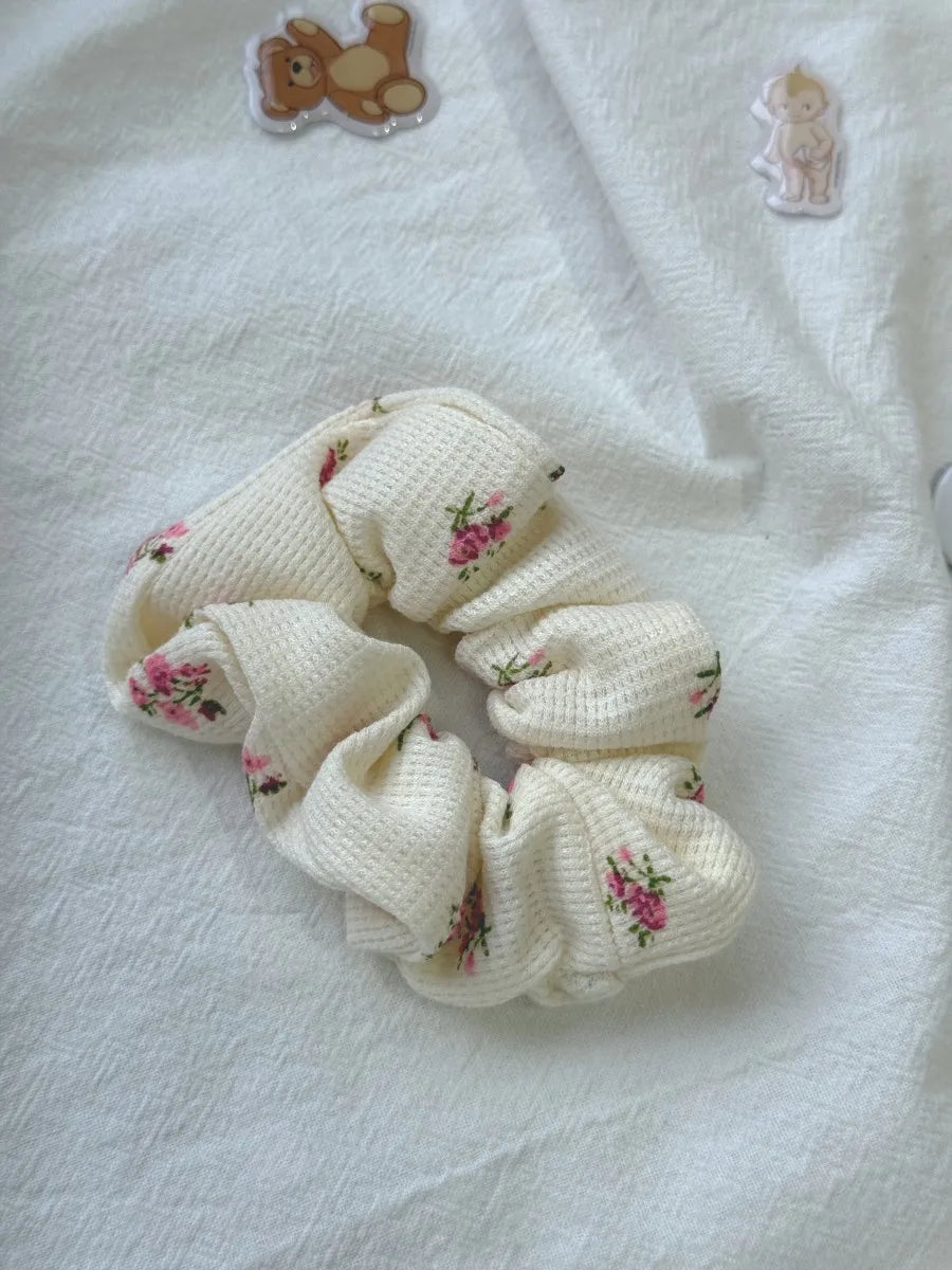 1 PCS Floral Print Elastic Hair Bands Women Multicolor Large Only One Scrunchie Sweet Cute Preppy Style Hair Accessories Y2K New