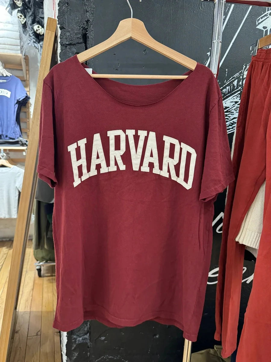Letter Print Slash Neck T-shirts Women Summer New Black Raw Hem Cotton Short Sleeve Tees Vintage Cute Harajuku Tshirt Y2K Tops