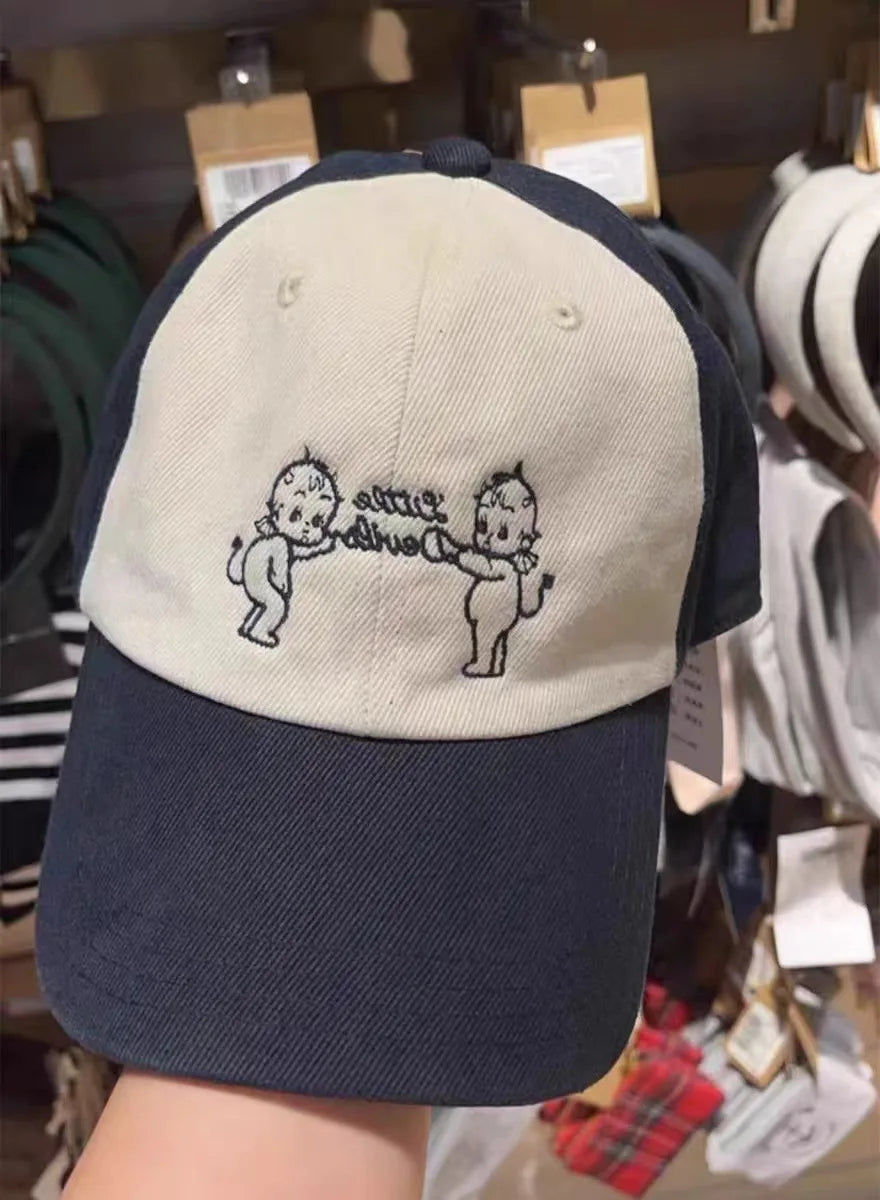 American Vintage Baseball Cap Women Simple Casual Letter Embroidery Sunscreen Hat Femme Sweet Preppy Style Snapback Hats y2k