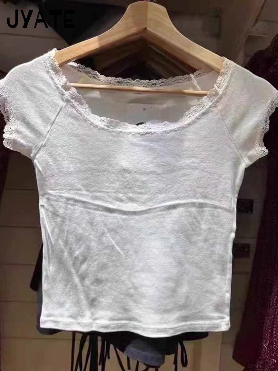 28 Print Slash Neck T-shirts Women Summer New Cotton Soft Gray Raw Hem Short Sleeve Crop Tops Vintage Chic Streetwear Tshirt Y2K