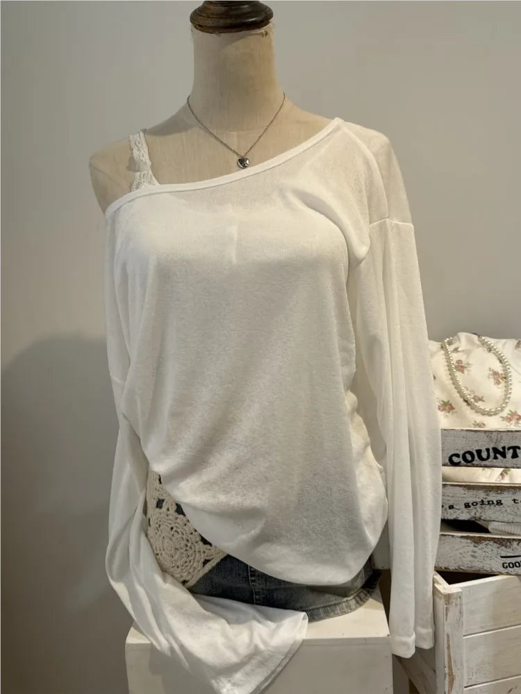 Letter Print Thin Sun Protection T-shirts Women Summer New Cute Casual O-neck Long Sleeve Tees Sweet Chic Preppy Style Tops Y2K