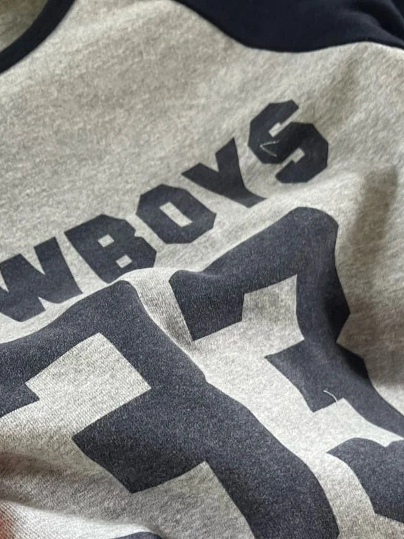 Simple Cowboys 33 Print Long Sleeve T-shirt Women Autumn New Patchwork Cotton Slim Tees American Vintage Street Tshirt Y2K Tops