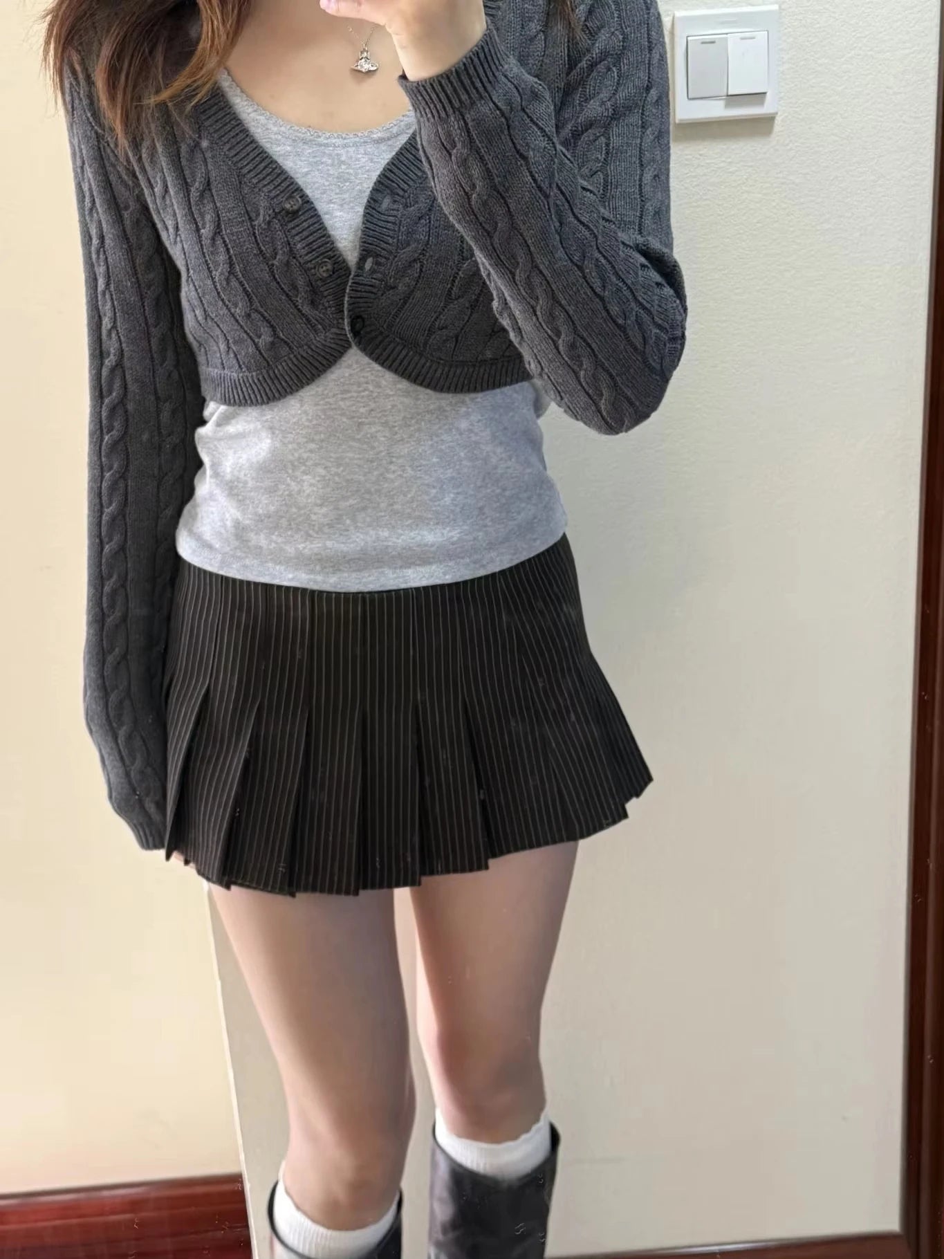 Striped Sexy Low Waist Skirts Women Spring Coffee Aesthetic Chic Button Mini Skirt Sweet Retro Cute Preppy Style Faldas Y2K