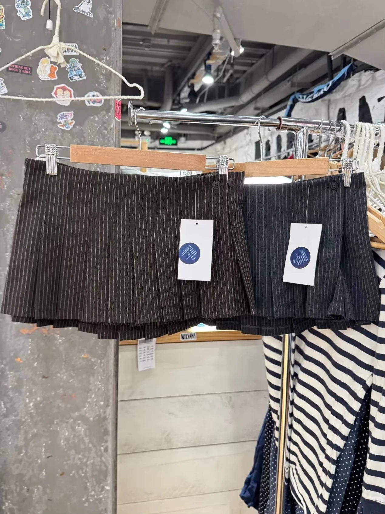 Striped Sexy Low Waist Skirts Women Spring Coffee Aesthetic Chic Button Mini Skirt Sweet Retro Cute Preppy Style Faldas Y2K
