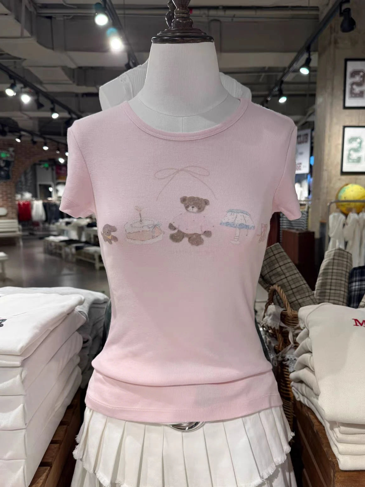 Cartoon Print Slim T-shirts Woman Summer Casual O-neck Cotton Short Sleeve T-shirts Female Cute Sweet Preppy Style Tee Tops y2k