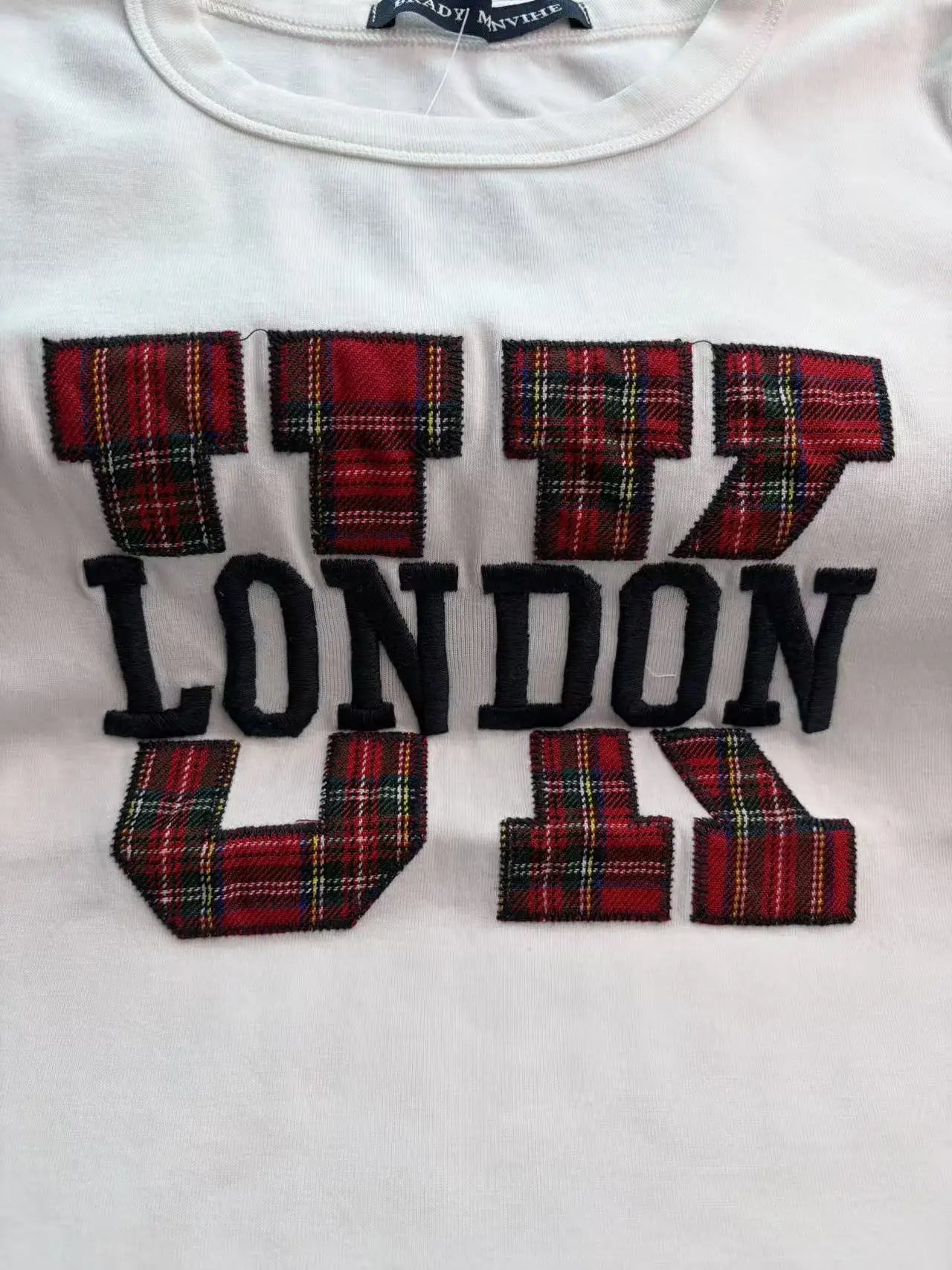 Letter Embroidery T-shirts Women Summer Streetwear Cotton Slim Short Sleeve Tees Sweet Vintage Preppy Style Tshirt Y2K Tops