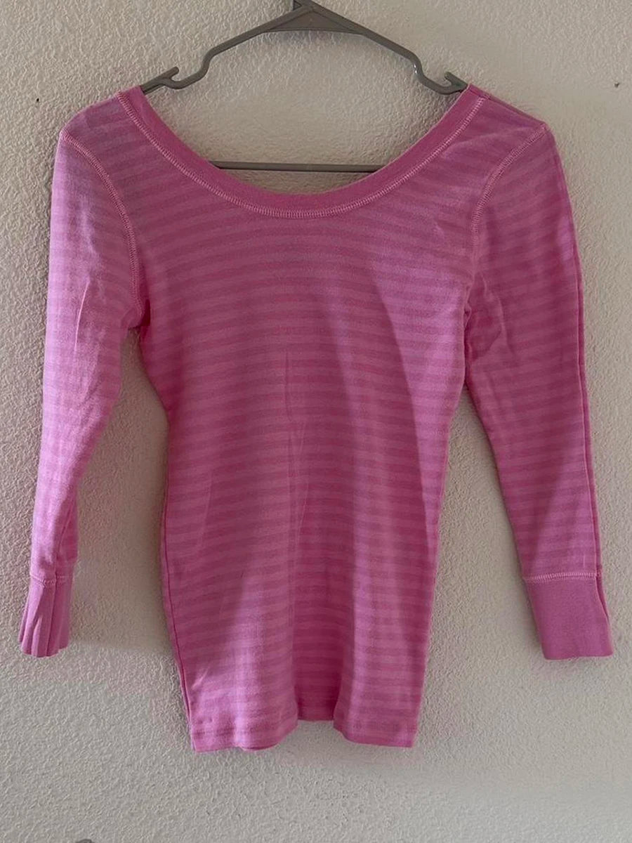 Rose Pink Striped T-shirts Women Casual Streetwear U Collar Slim Cotton Three Quarter Tees Sweet Cute Preppy Style Tshirt Y2K