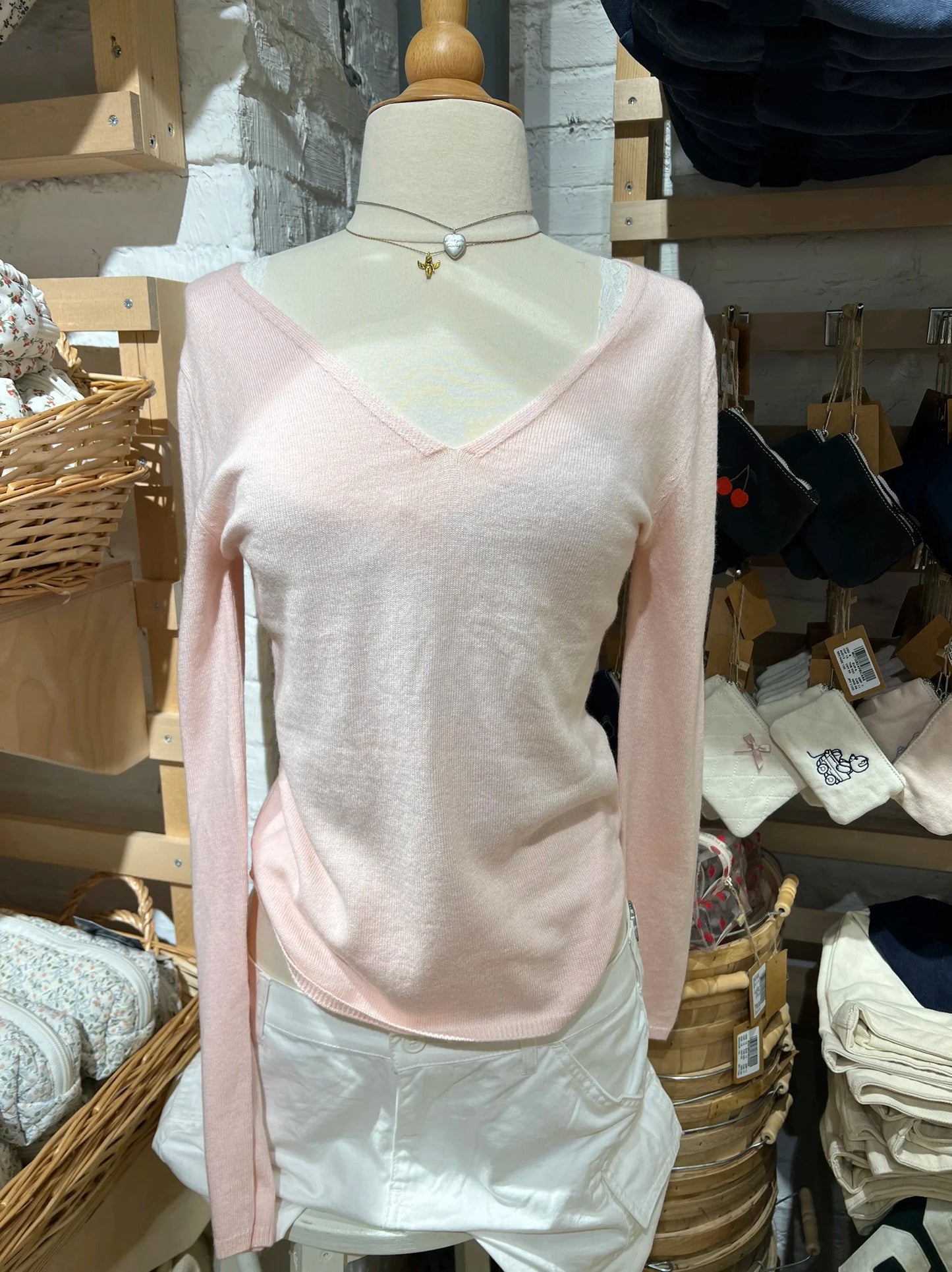 Navy V-Neck Vintage Knitted Sweater Women Autumn Winter Casual Cotton Long Sleeve Pullover Jumper Simple Slim Streetwear Top Y2K