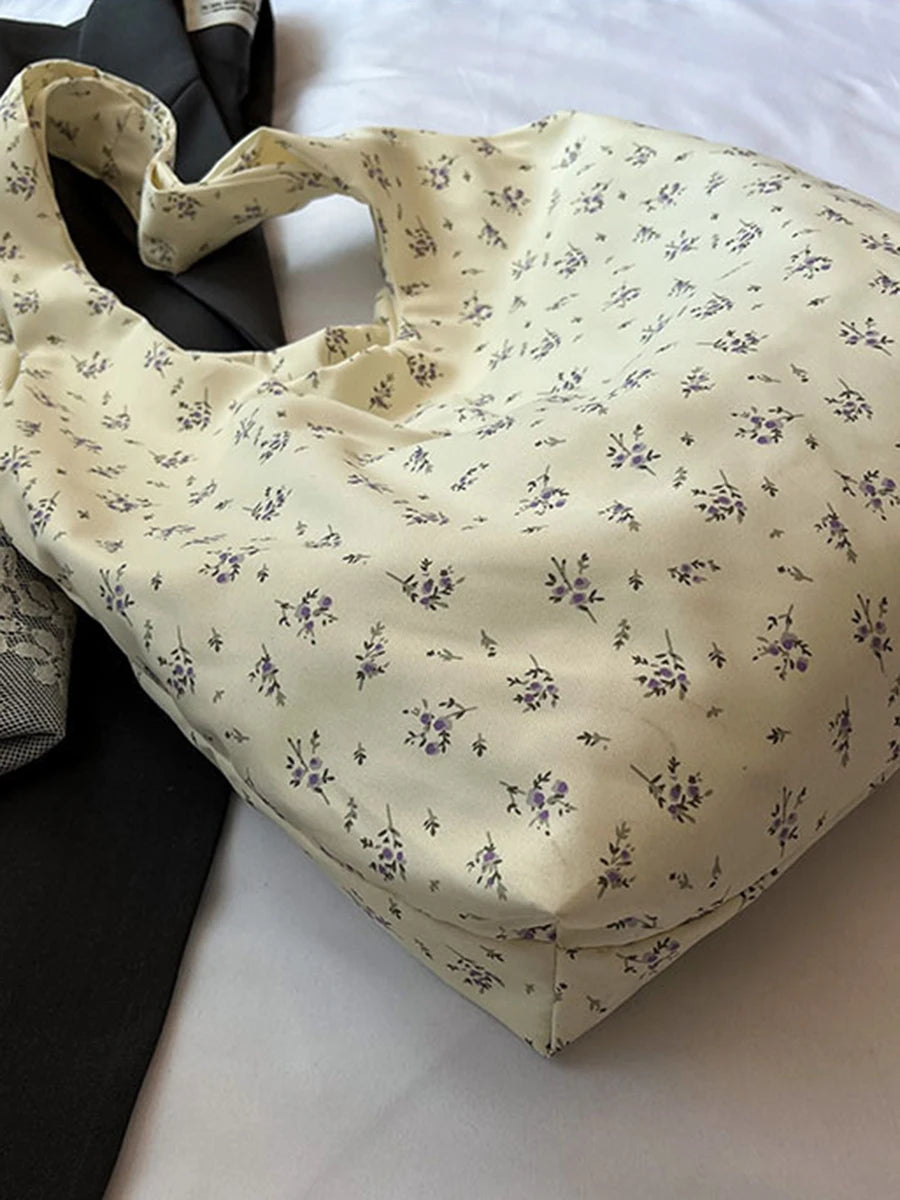 Korean Style Nylon Bag for Women Large Capacity Fashionable single-shoulder Tote Bag Sweet Cute Casual Students Underarm Bag Y2K
