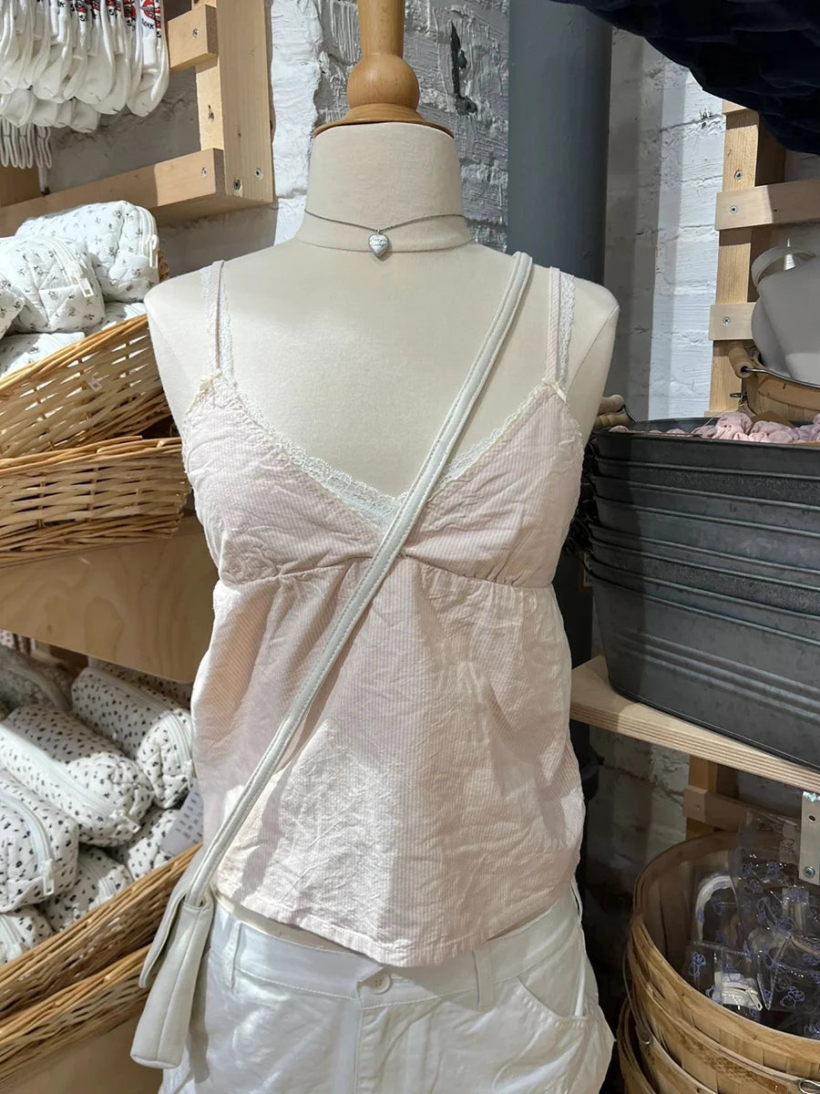 Red Plaid Buttons V-neck Camis Women Summer Casual Lace Trim Slim Simple Sleeveless Vests Vintage Sweet Preppy Style Tank Tops