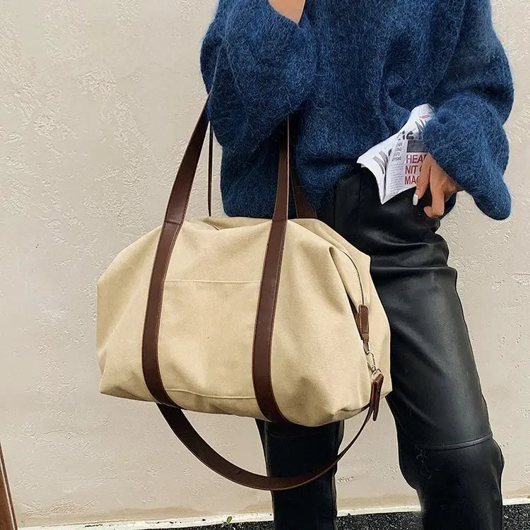 Simple, stylish, large-capacity women's tote bag, new autumn style, travel trendy shoulder/crossbody bag.