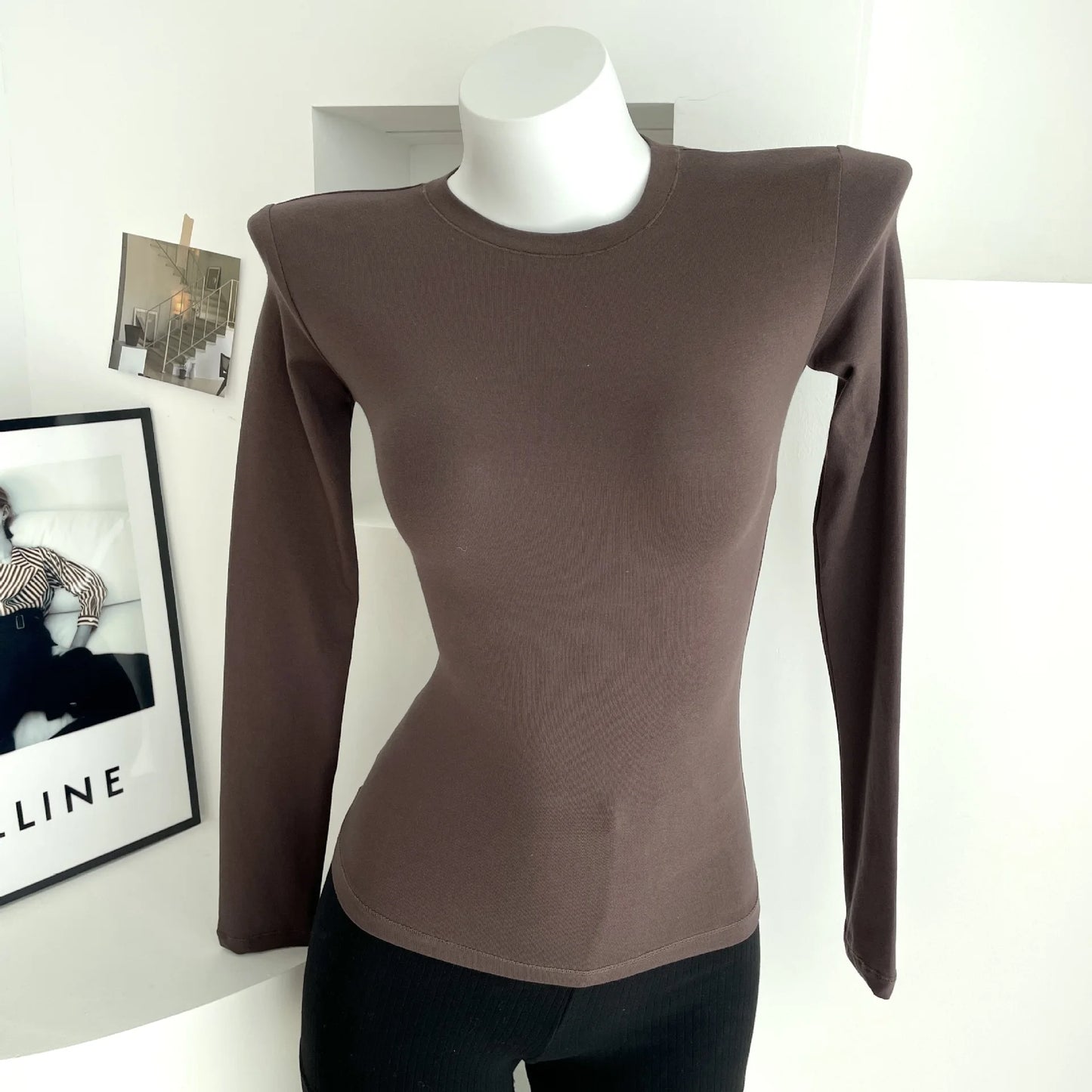 Solid Skinny Cotton T-shirt Women Casual Simple All-match O-neck Yoga Long Sleeve Tees Female Elegant Sweet Basic Sport T-shirts