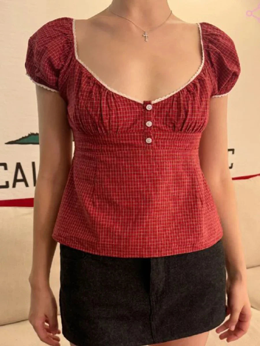 New Lace Trim Strap Cotton Short Sleeve Tees Female Casual Simple Sexy White Crew Neck Tops Clothes Sweet Cute Chic T-shirts Y2K