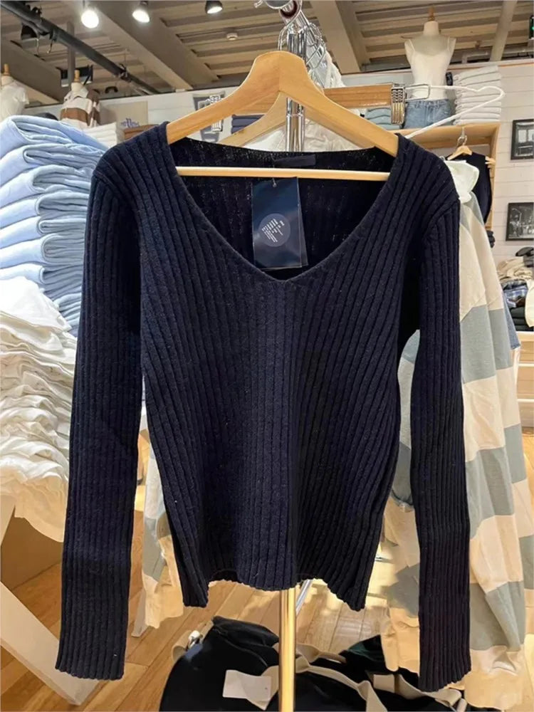 Sweet Beige Knit Sweaters Women Winter New Cotton Warm Simple Slim Casual Streetwear Pullover Tops Vintage Cute Harajuku Jumper