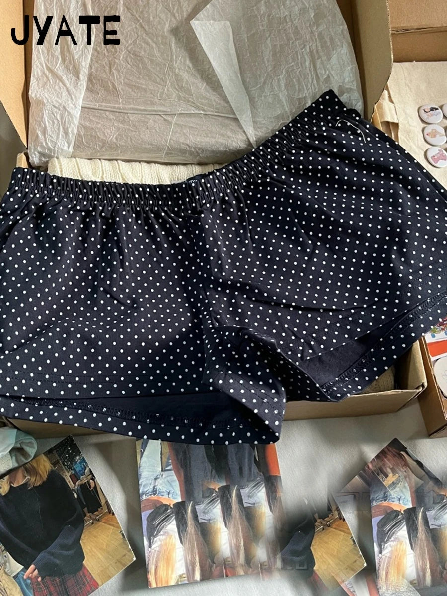 Harajuku Cute Dots Cotton Home Underwear Women 2024 New Streetwear Casual Elastic Waist Shorts Vintage Chic Sweet Short Pant Y2K