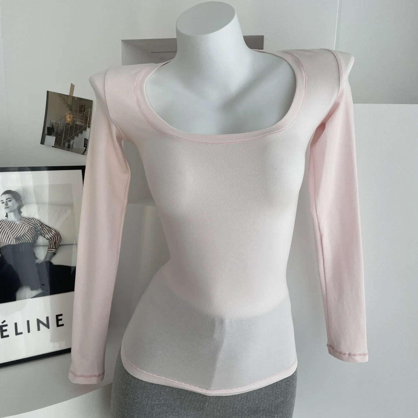 Solid Skinny Cotton T-shirt Women Casual Simple All-match O-neck Yoga Long Sleeve Tees Female Elegant Sweet Basic Sport T-shirts