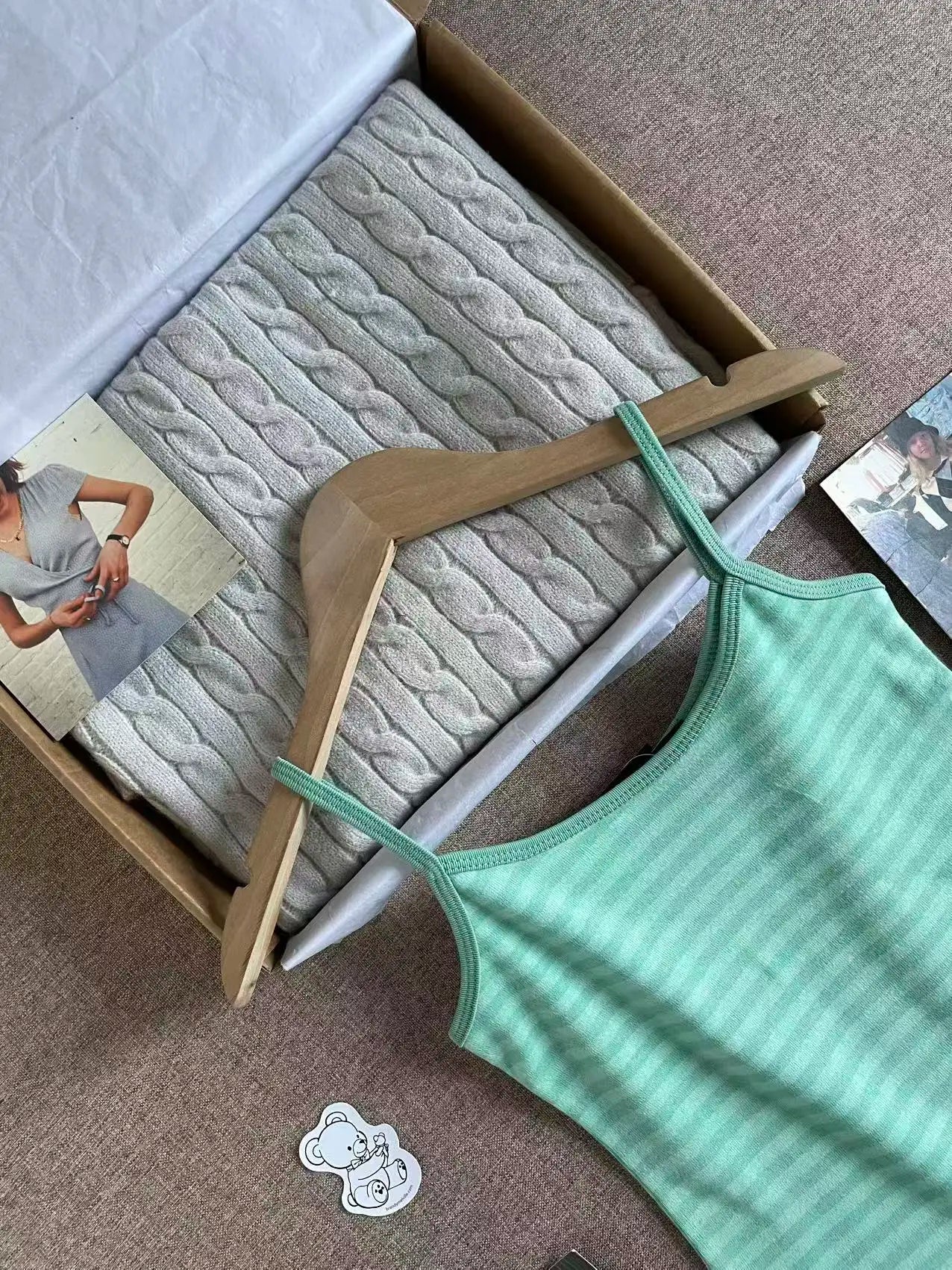 Green Striped Slim Camisole Women Casual Simple All-match Cute Cotton Sleeveless Vests Female Sweet Vintage Chic Tank Tops Y2K