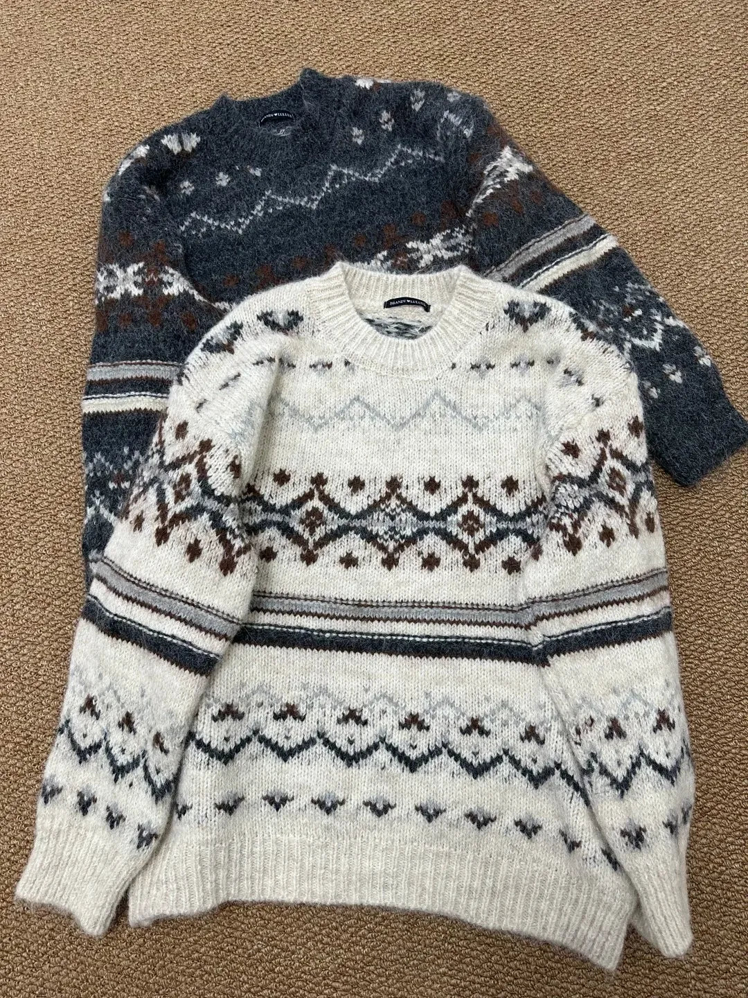 Women's Geometric Jacquard Sweater O-neck Long Sleeve Cotton Knitted Pullover Vintage Casual Cozy Jumper Sweet Y2k Autumn Top