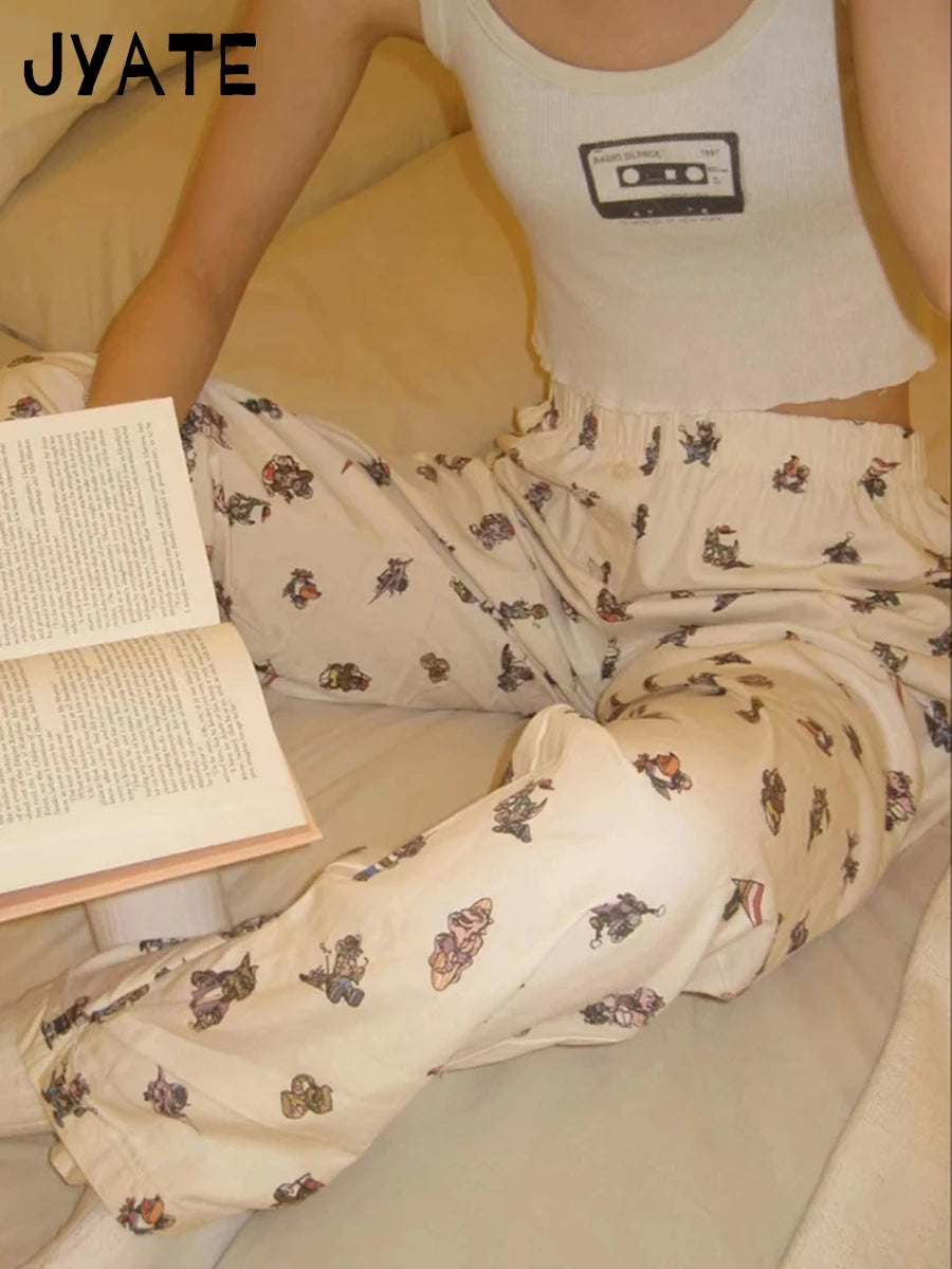 Cute Dinosaur Print Tank Tops Women Summer New Cotton Casual Slim Raw Hem Sleeveless Cropped Vests Vintage Chic Sweet Camis Y2K