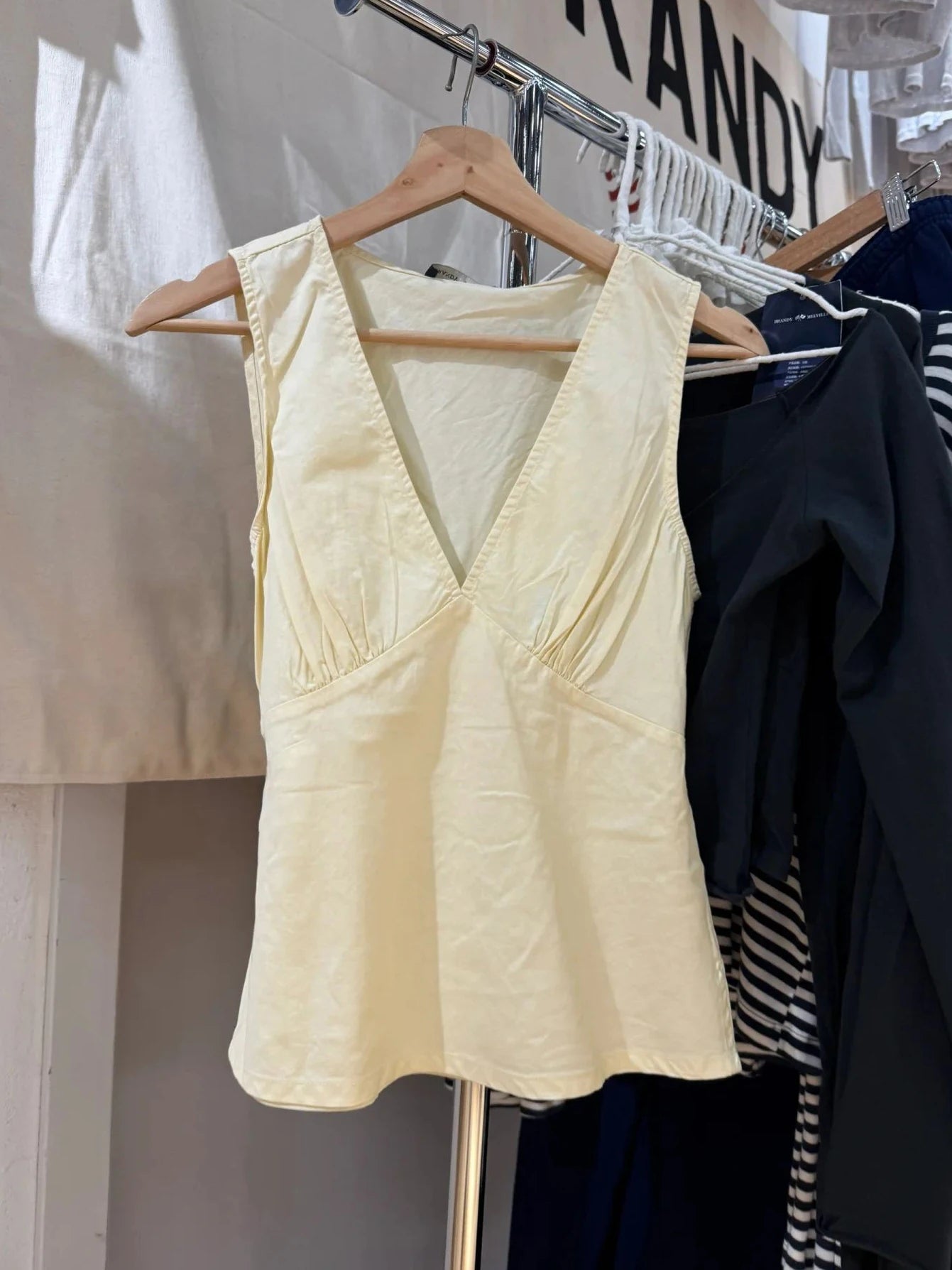 Yellow Sexy V-neck Tank Top Women Summer Cotton Back Lace-up Sleeveless  Camisole Sweet Cute Preppy Style Casual Simple Y2k Tops