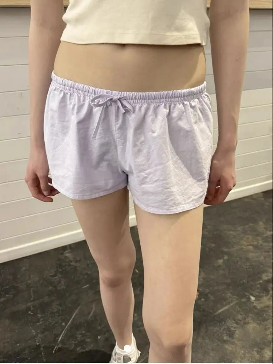 Sweet Pink Striped Button Short Pants Women Summer Cotton Loose Casual Elastic High Waist Home Underwear Cute Vintage Y2K Shorts