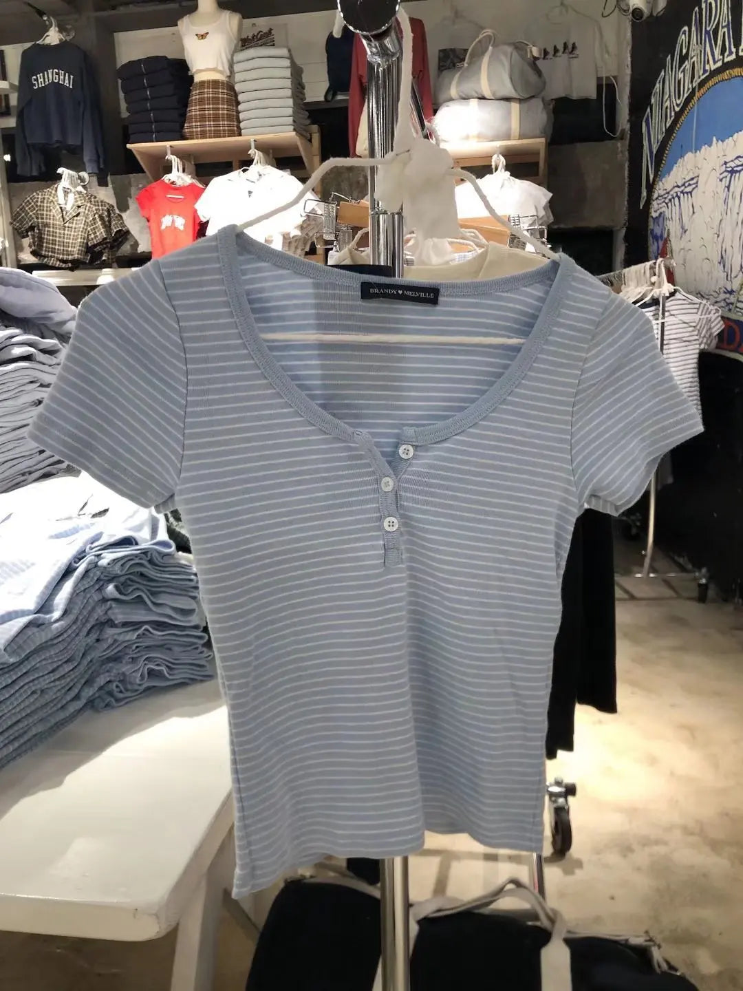 Sweet Little Pink Striped T-shirts Women New Cotton O-neck Casual Slim Buttons Short Sleeve Tees Cute Basic Girls Tshirt Y2K Top