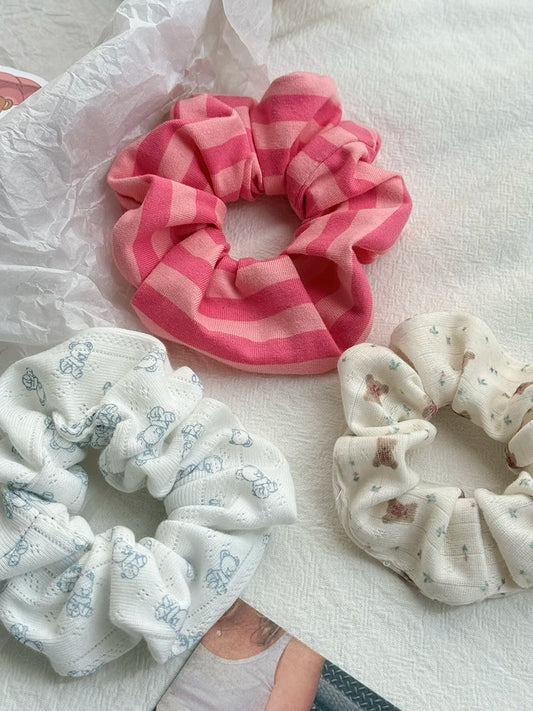 2PCS/Set Elastic Hair Bands Women Handmade and Custom-made Multicolor Large Scrunchie Sweet Cute Hair Accessories