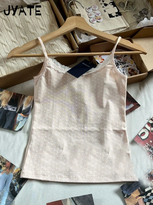 Heart Print Pink Slim Sexy Cropped Vests Women Summer Cotton Soft Preppy Style Sleeveless Tank Tops Sweet Cute Casual Camis Y2K