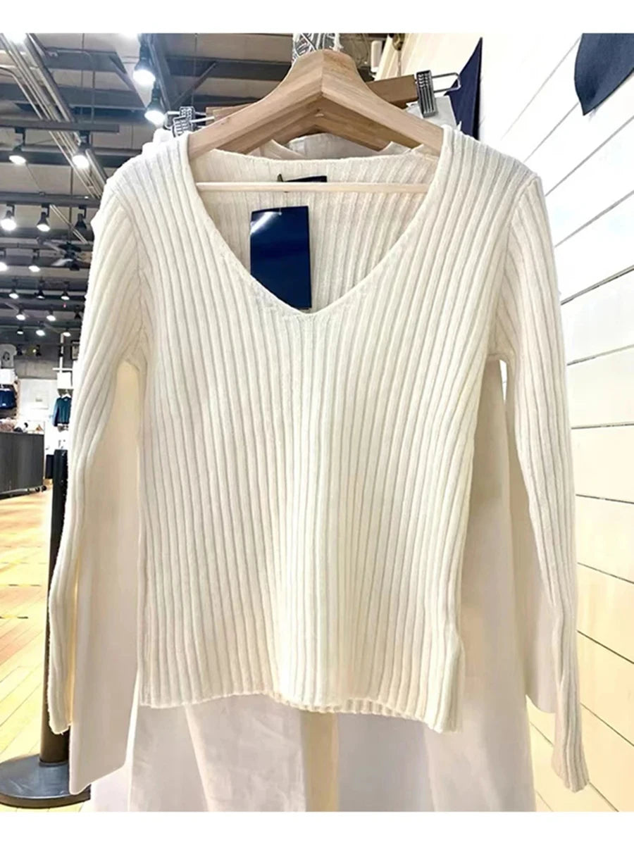 Sweet Beige Knit Sweaters Women Winter New Cotton Warm Simple Slim Casual Streetwear Pullover Tops Vintage Cute Harajuku Jumper